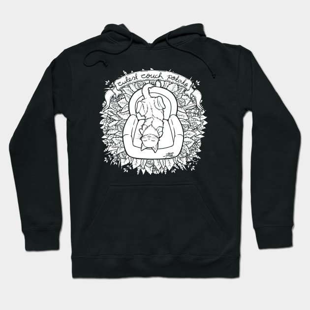 Cute Couch Potato Cat Illustration Hoodie by zarya_kiqo